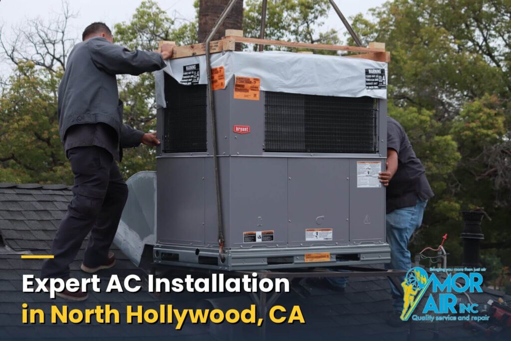 hvac technicians installing an ac