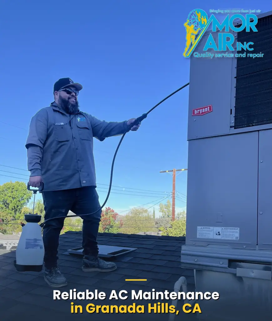 hvac technician doing ac maintenance