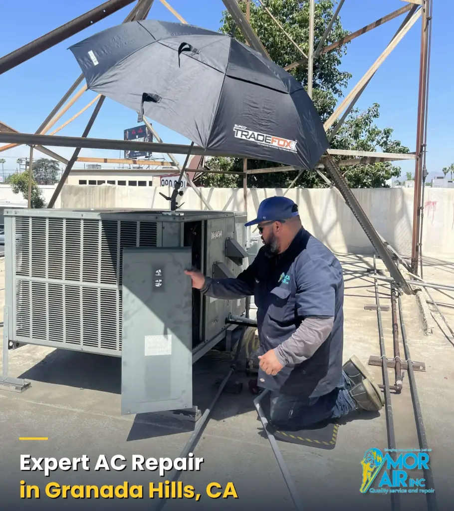 hvac technician repairing an ac