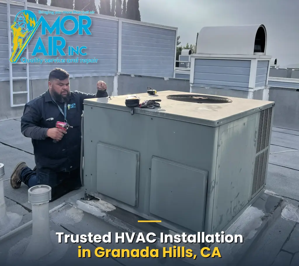 technician installing hvac system