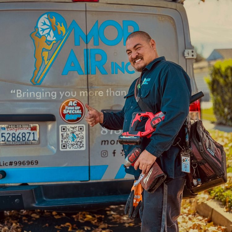HVAC technician and van in granada hills